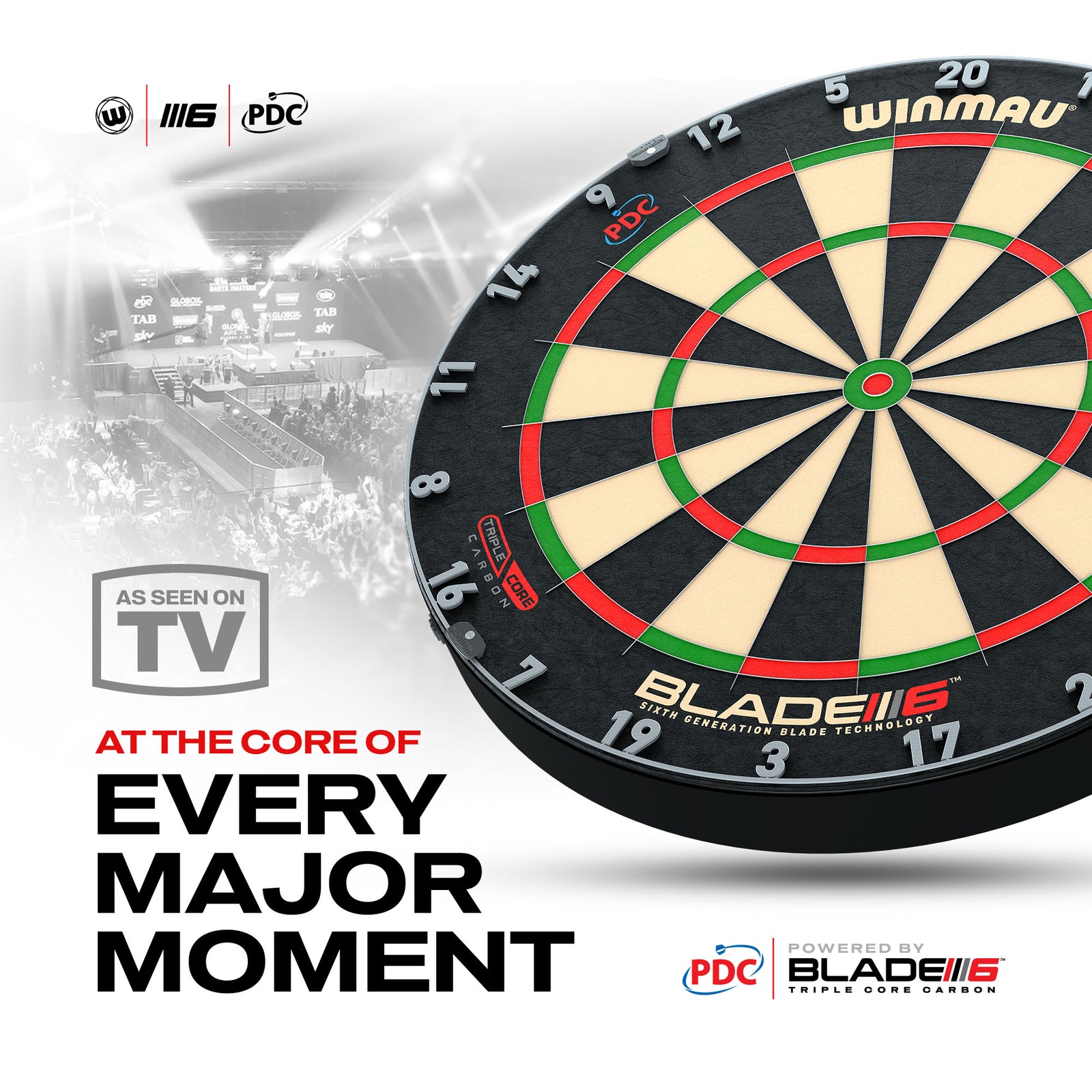 Blade 6 Triple Core Dartboard -  Official PDC Match Board