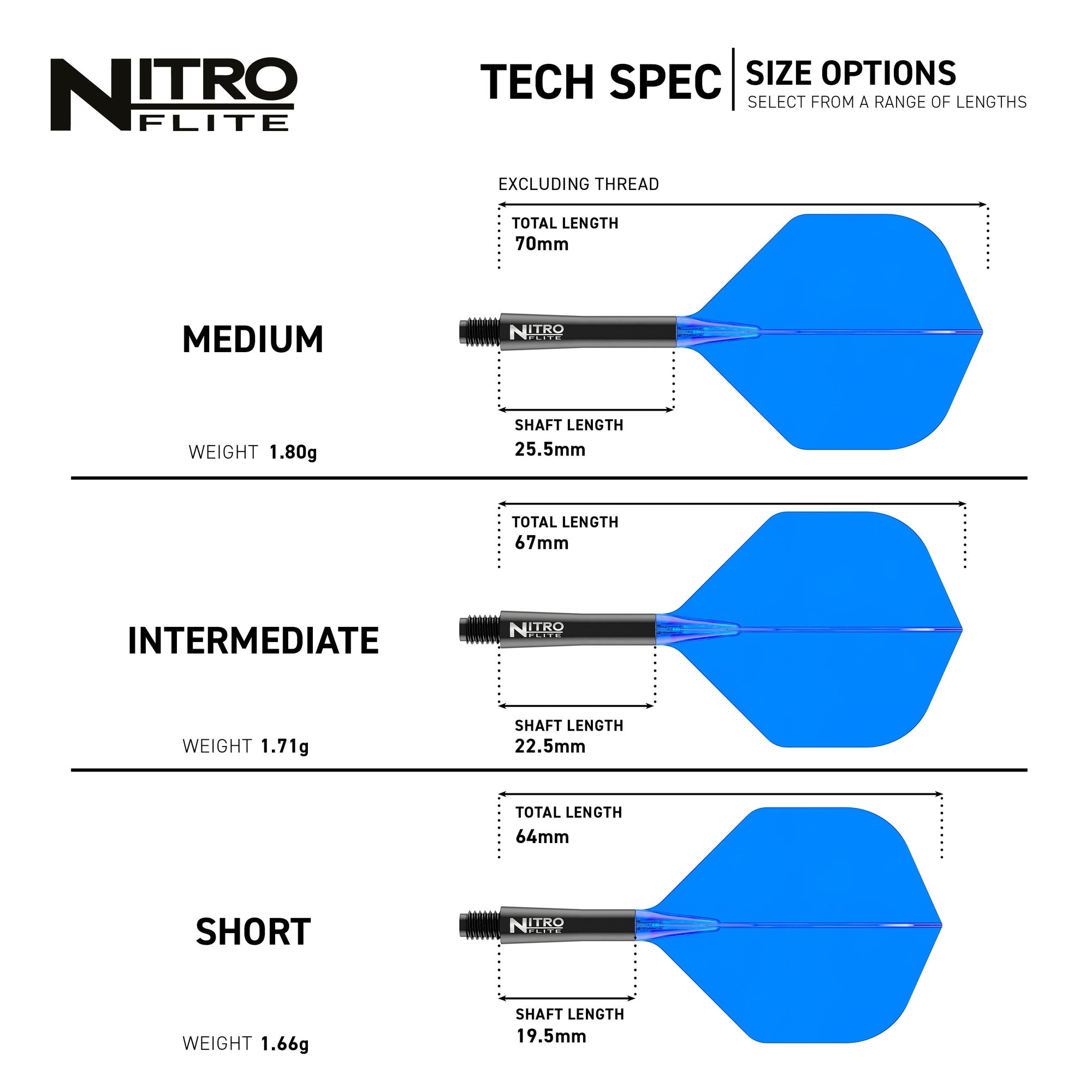 Nitro Flite - Integrated Flight and Shaft Black & Blue