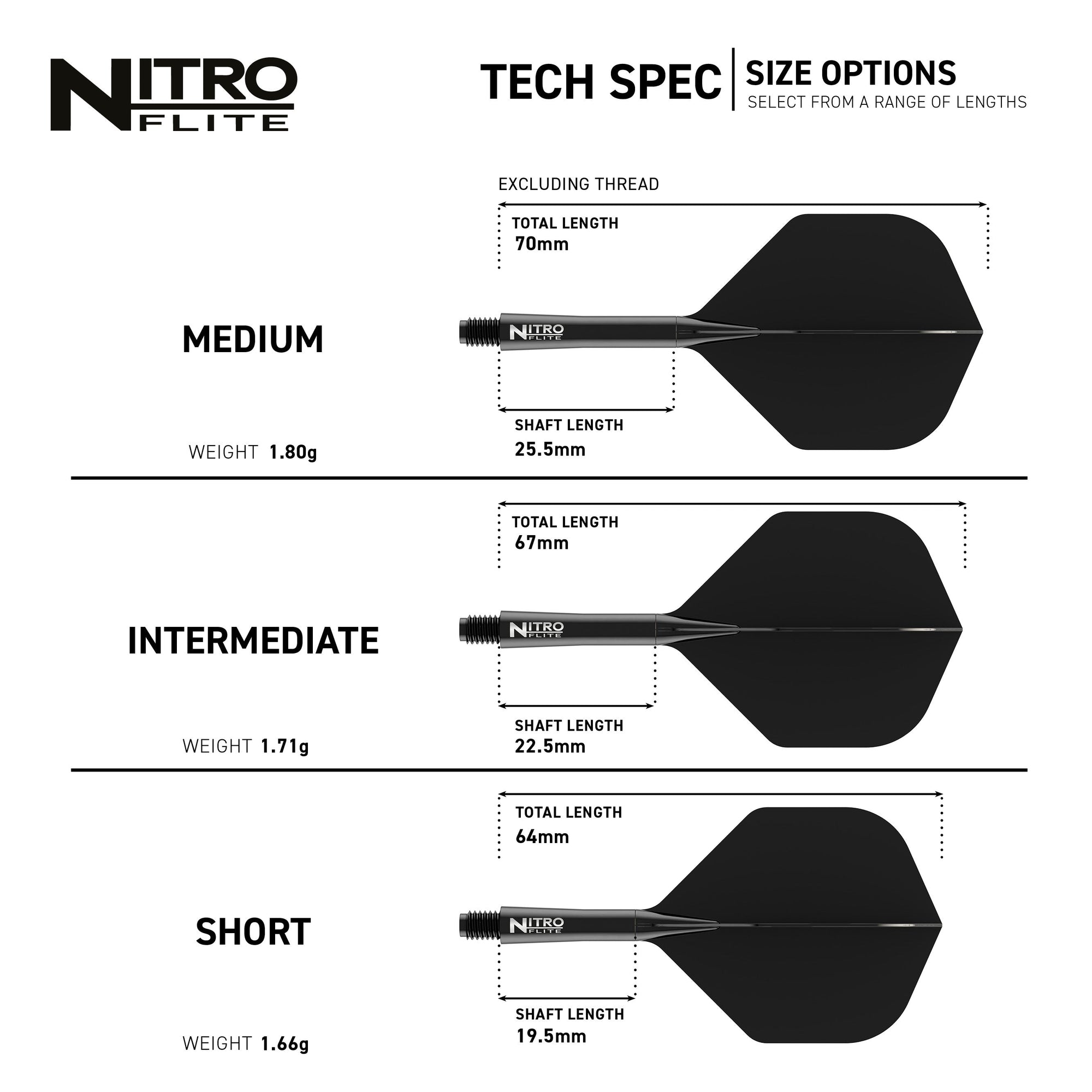 Nitro Flite - Integrierter Flug und Welle Schwarz & Schwarz