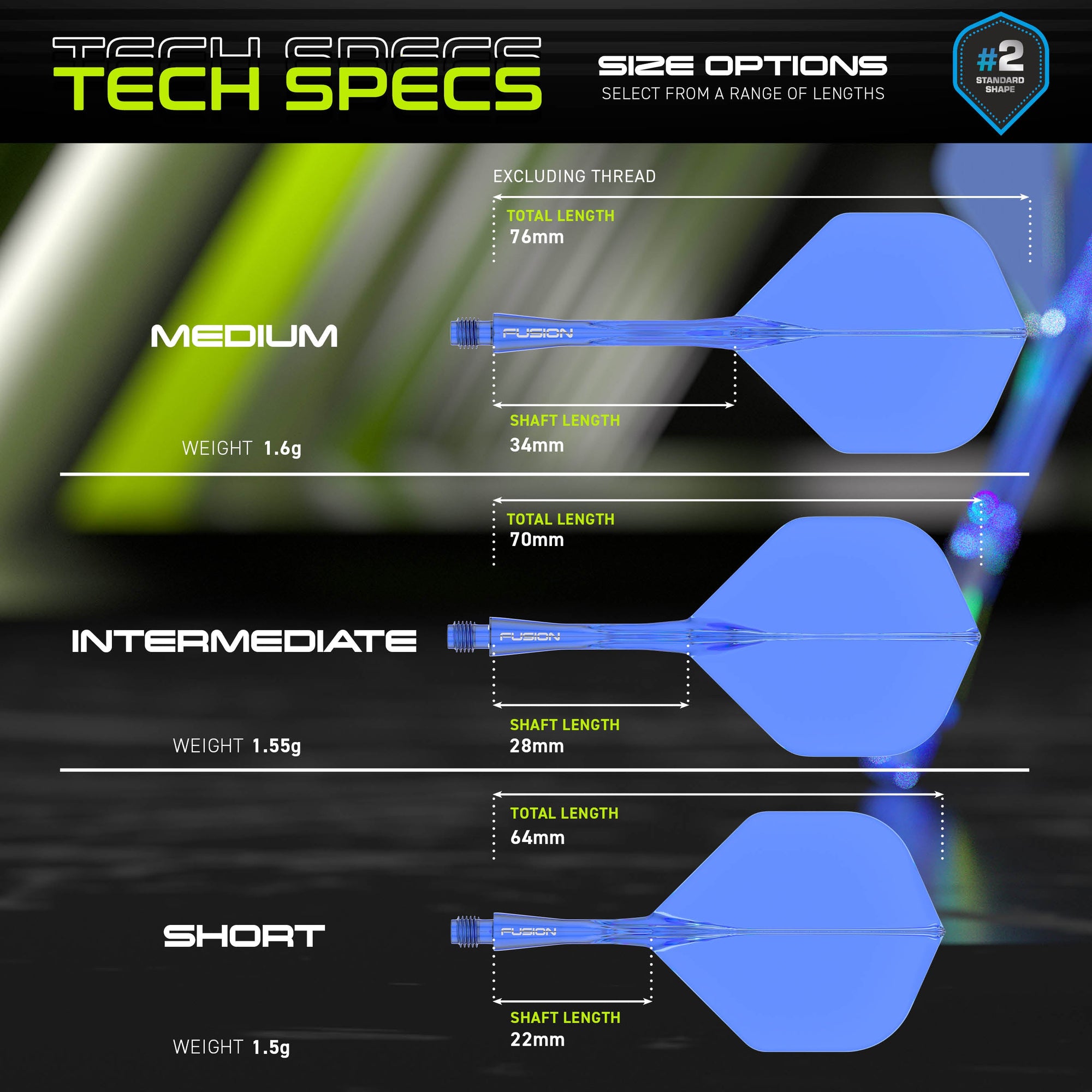 Fusion #2 Integrierter Flug- & Schaft - Neonblau