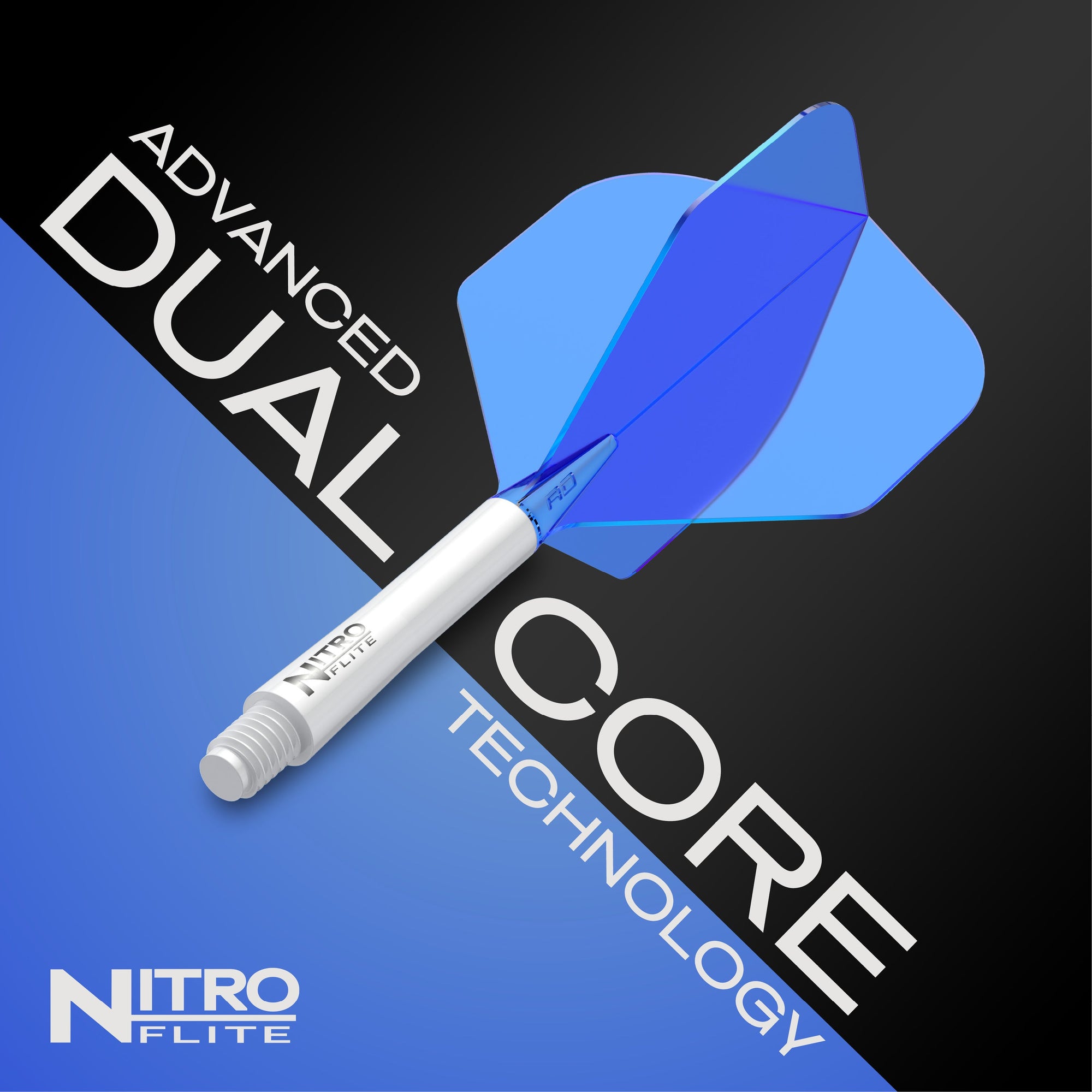 Nitro Flite - Integrated Flight and Shaft White & Blue