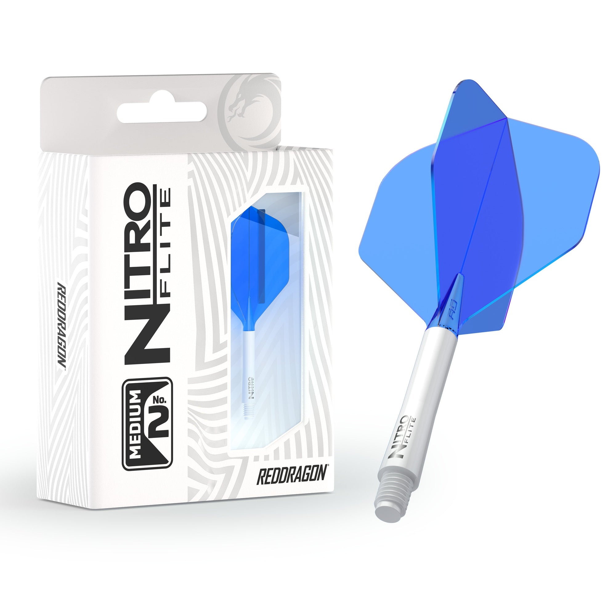 Nitro Flite - Integrated Flight and Shaft White & Blue