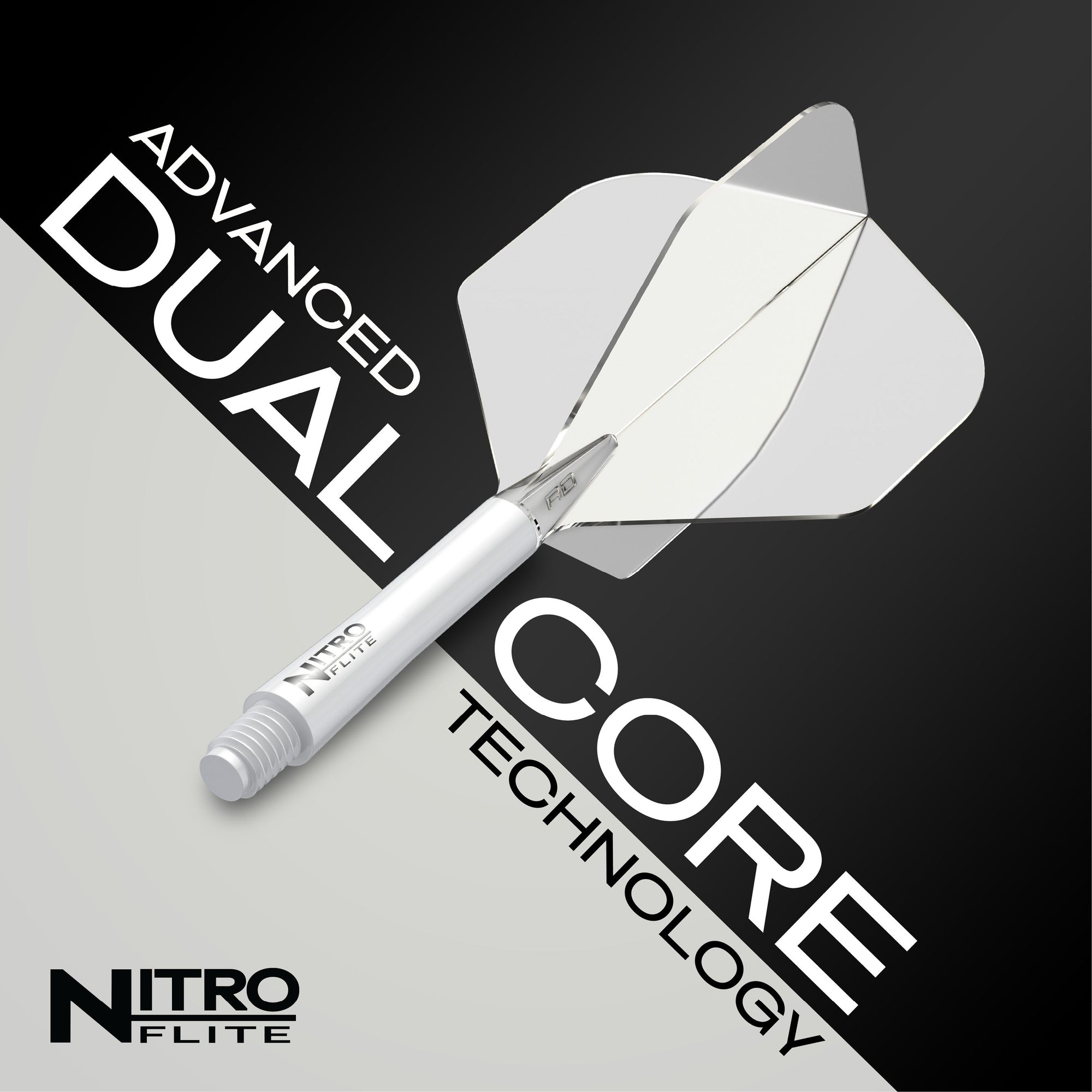 Nitro Flite - Integrated Flight and Shaft White & Clear