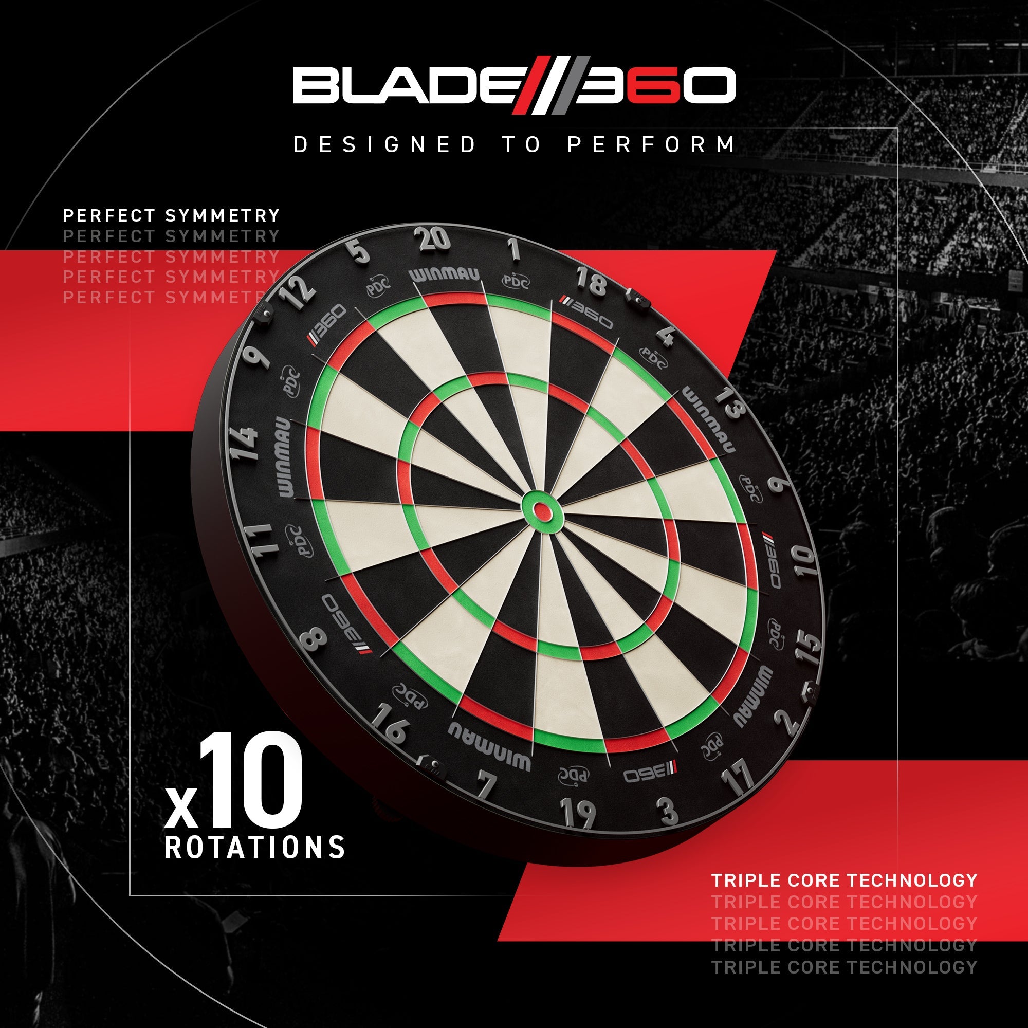 Blade 360 Triple Core Dartboard - Official PDC Match Quality – Winmau