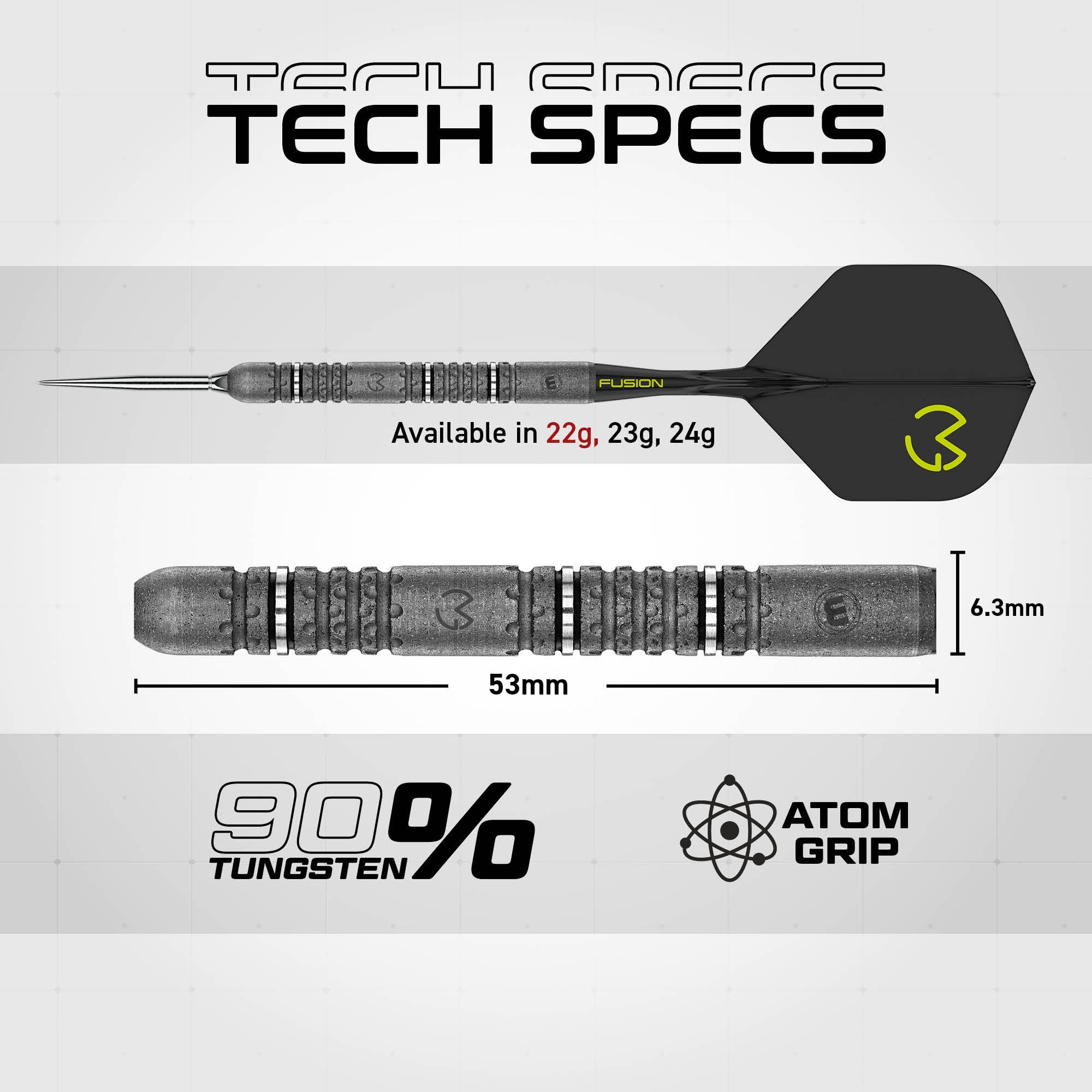 Winmau MvG SE 90% Tungsten Steel Tip Darts | Switch Points