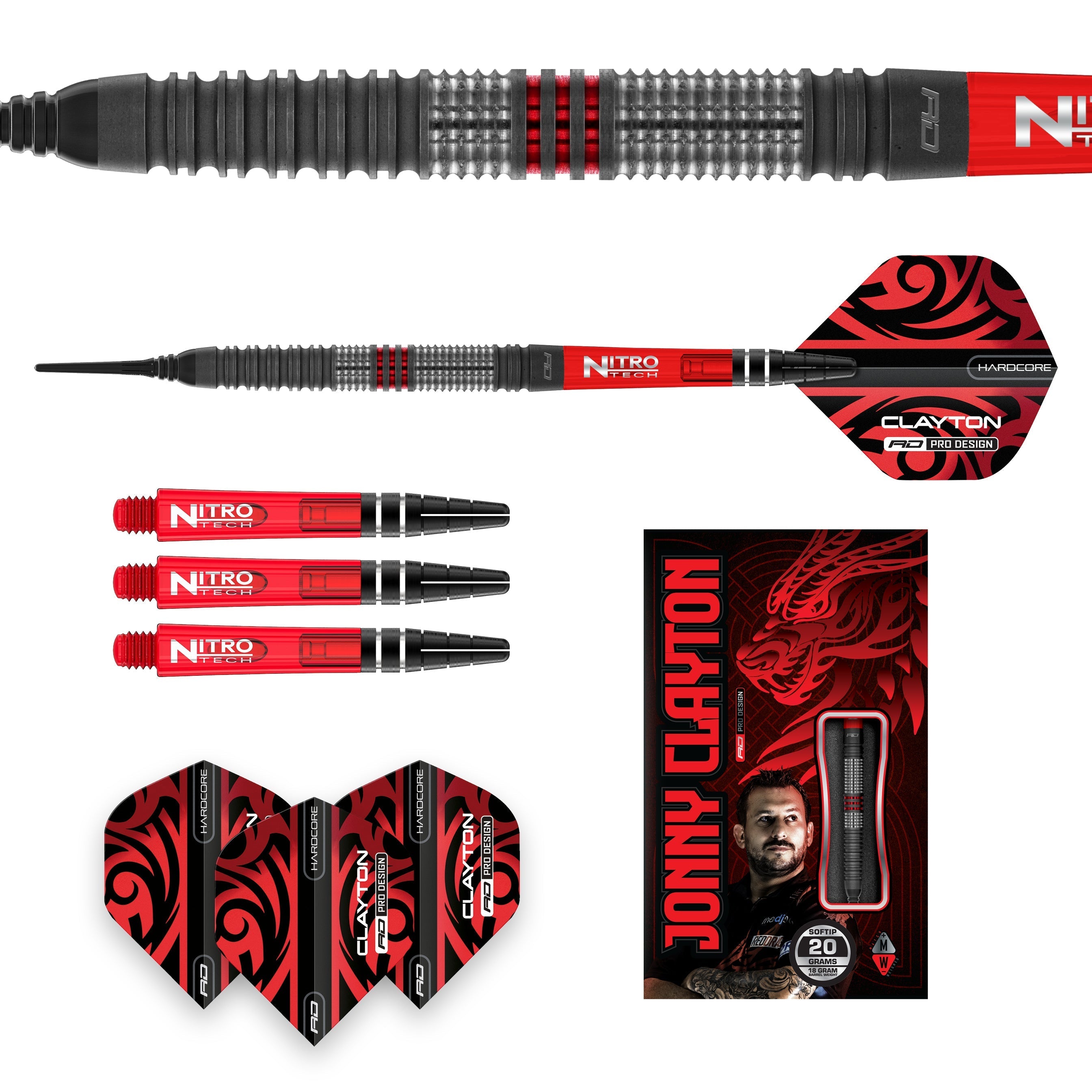 Jonny Clayton Hiraeth Soft Tip Darts | Red Dragon Darts – Winmau