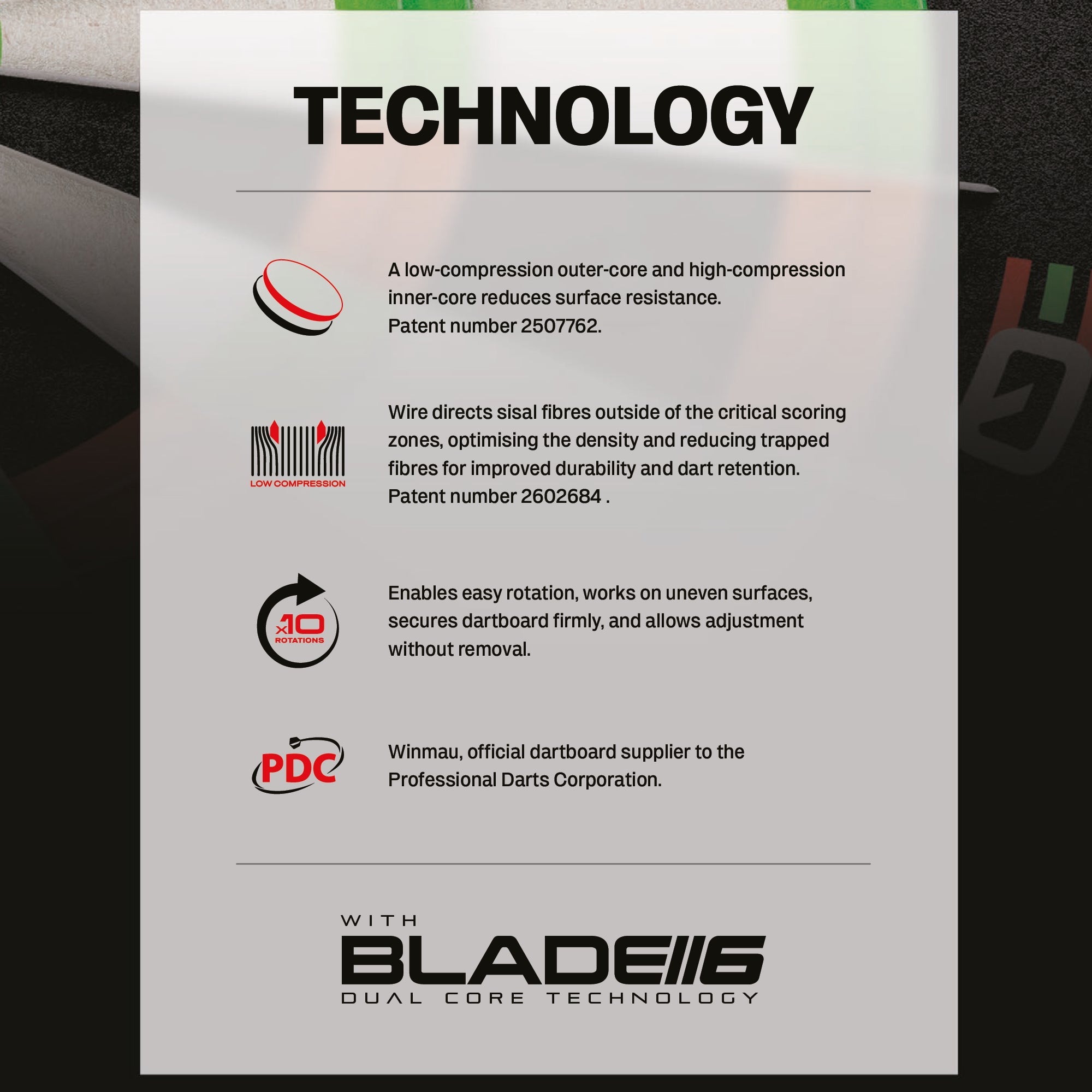 Equalizer Dartscheibe - Offizielle JDC Trainings-Dartscheibe