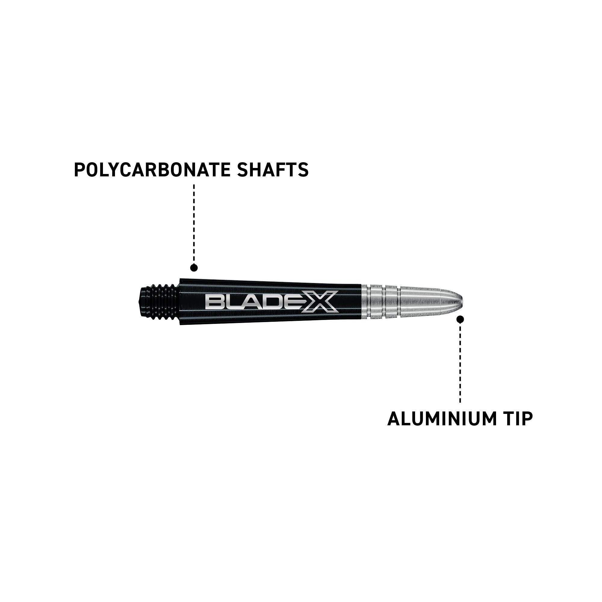 Blade X - Vecta Shafts - Zwart & Zilver Gemiddeld niveau