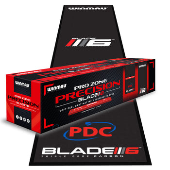 Alfombrilla de dardos Pro Zone Precision Blade 6 de tacto suave y oche integrado
