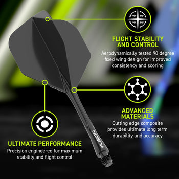 Fusion #6 Integrated Flight & Shaft Black