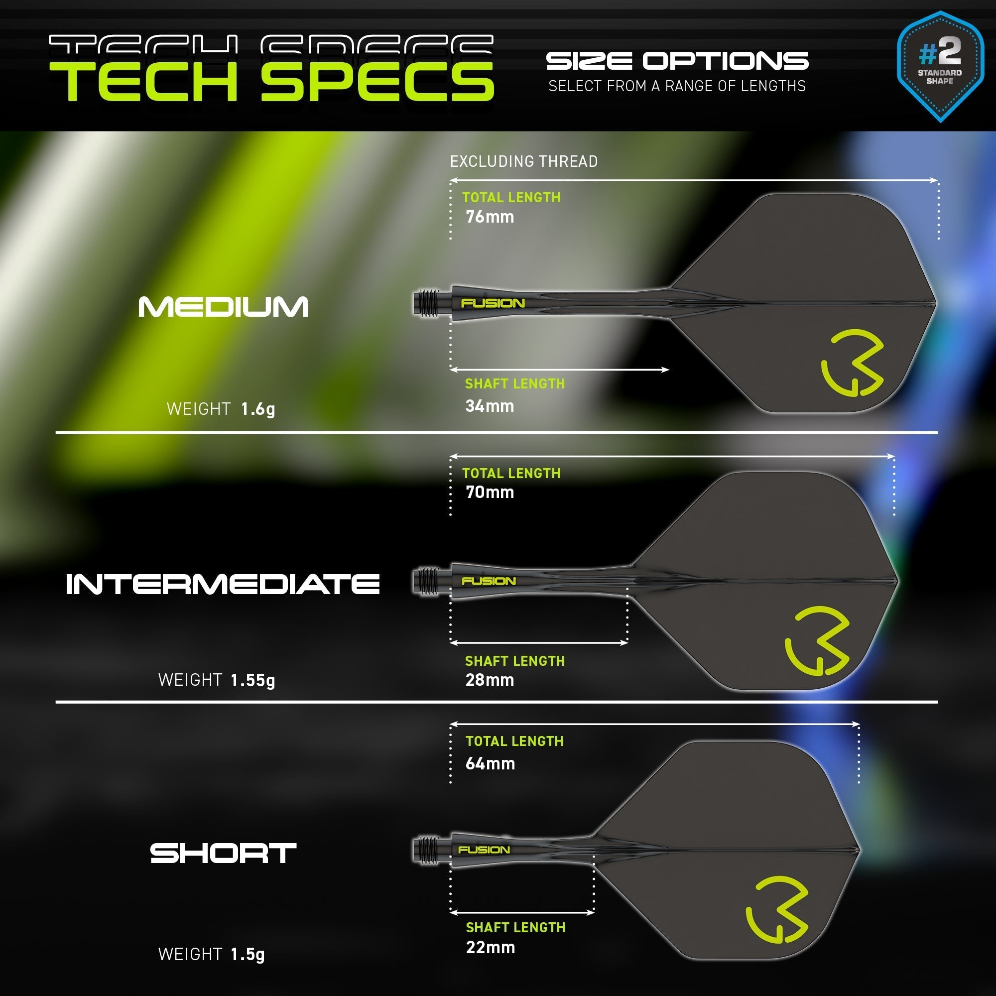 Fusion #2 Integrated Flight & Shaft MvG Design Black & Green