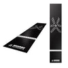 Autodarts branded black PVC darts mat, with integrated white oche