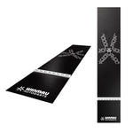 Autodarts branded black PVC darts mat, with integrated white oche