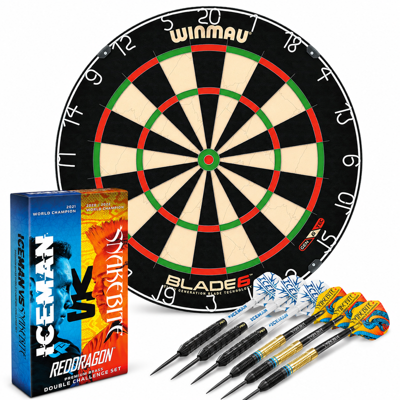Winmau Beginner Set mit Blade 6 Dartboard und Messing-Darts