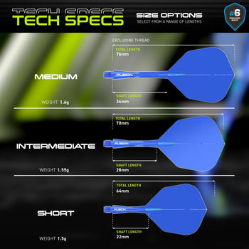 Fusion #6 Integrated Flight & Shaft Blue (Translucent)