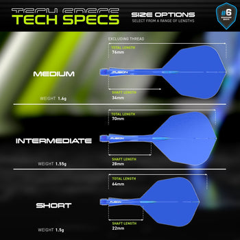 Fusion #6 Integrated Flight & Shaft Blue (Translucent)