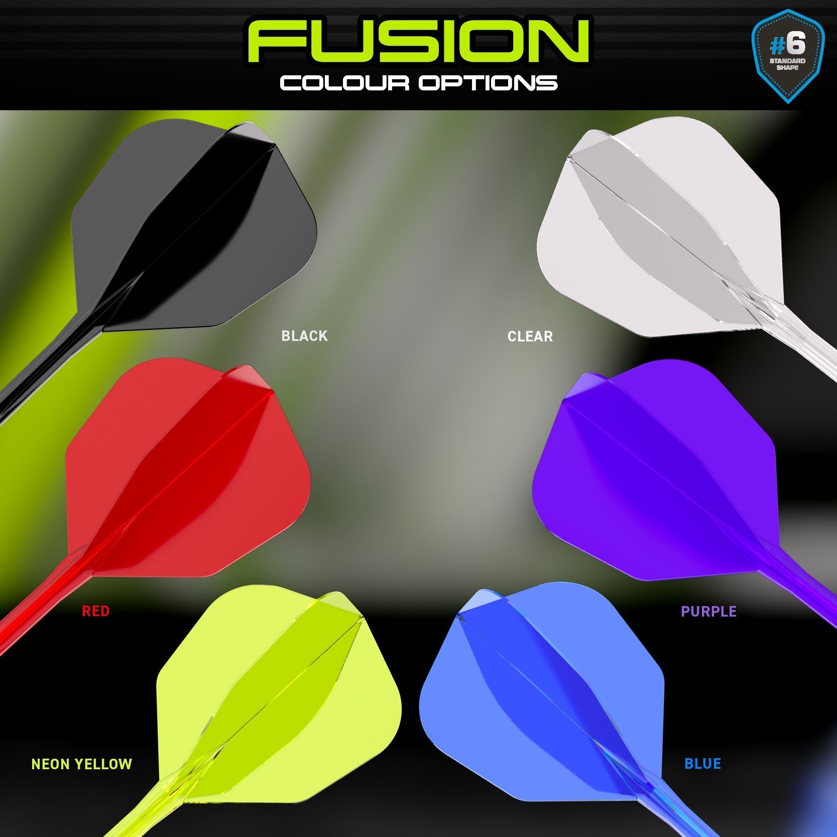 Fusion #6 Integrated Flight & Shaft Blue (Translucent)