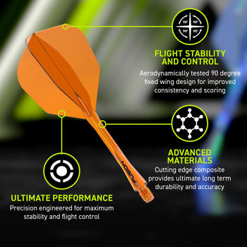 Fusion Integrated Flight & Shaft #6 Transparent Orange Short