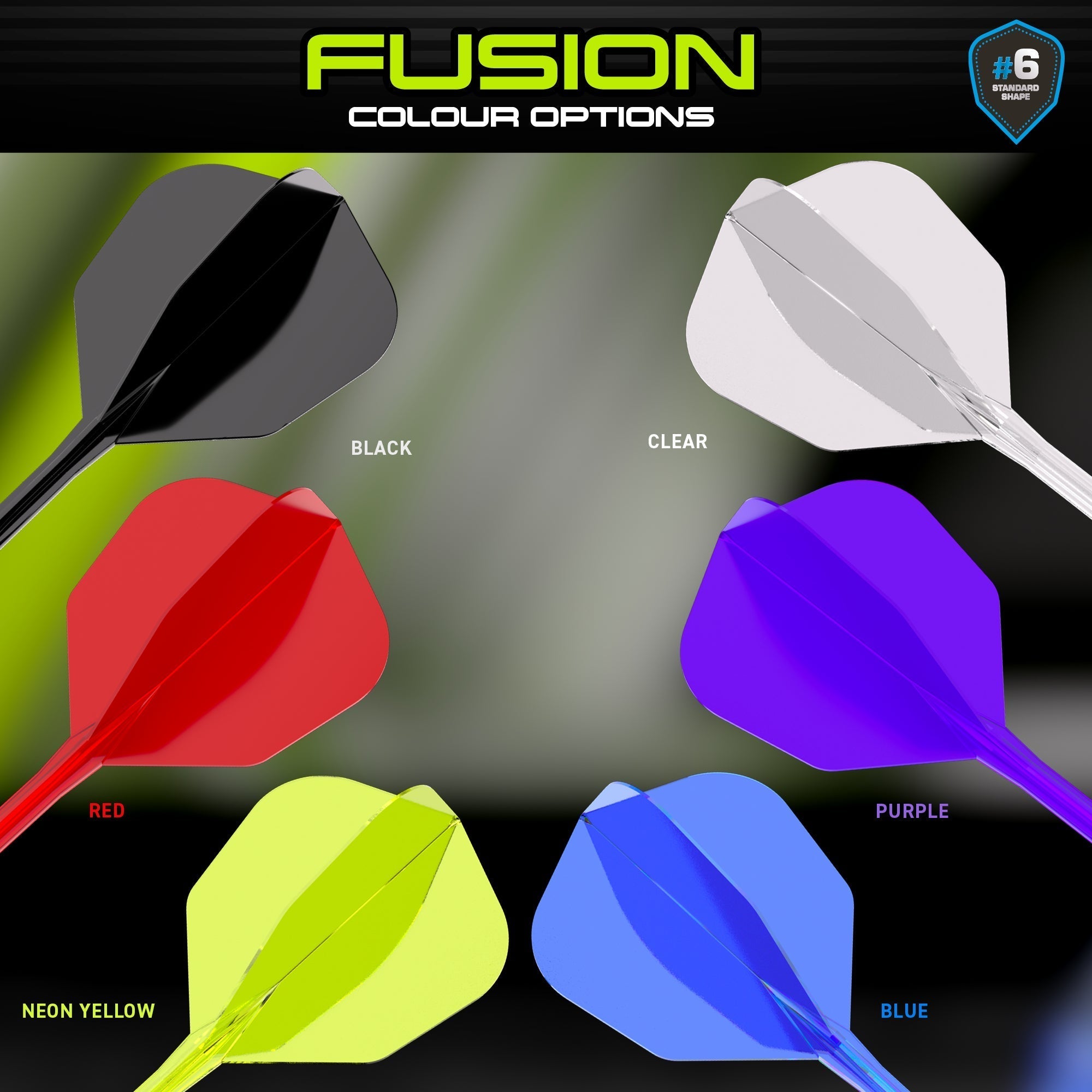 Fusion #6 Integrated Flight & Shaft Purple (Translucent)