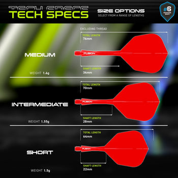 Fusion #6 Geïntegreerde Flight & Shaft Rood (Transparant)