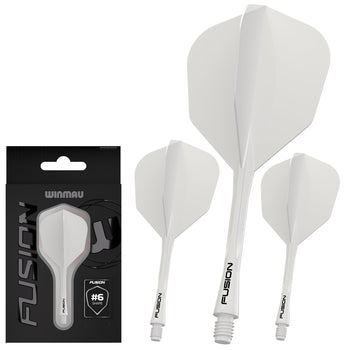Fusion Integrated Flight & Shaft #6 Transparent Solid White Short