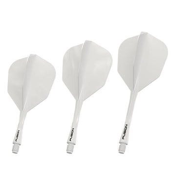 Fusion Integrated Flight & Shaft #6 Transparent Solid White Short