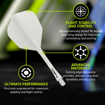 Fusion Integrated Flight & Shaft #6 Transparent Solid White Short