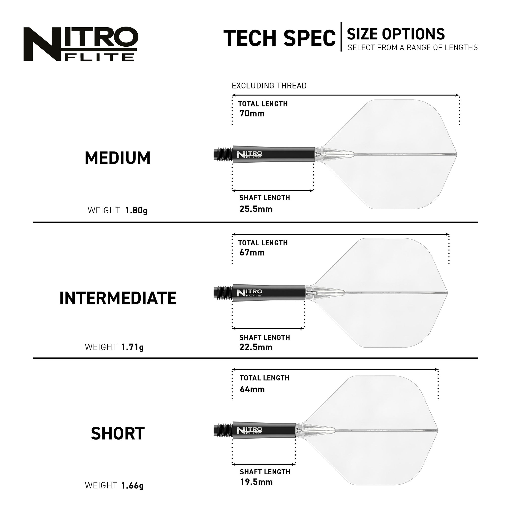 Nitro Flite -  Integrated Flight and Shaft Black & Clear
