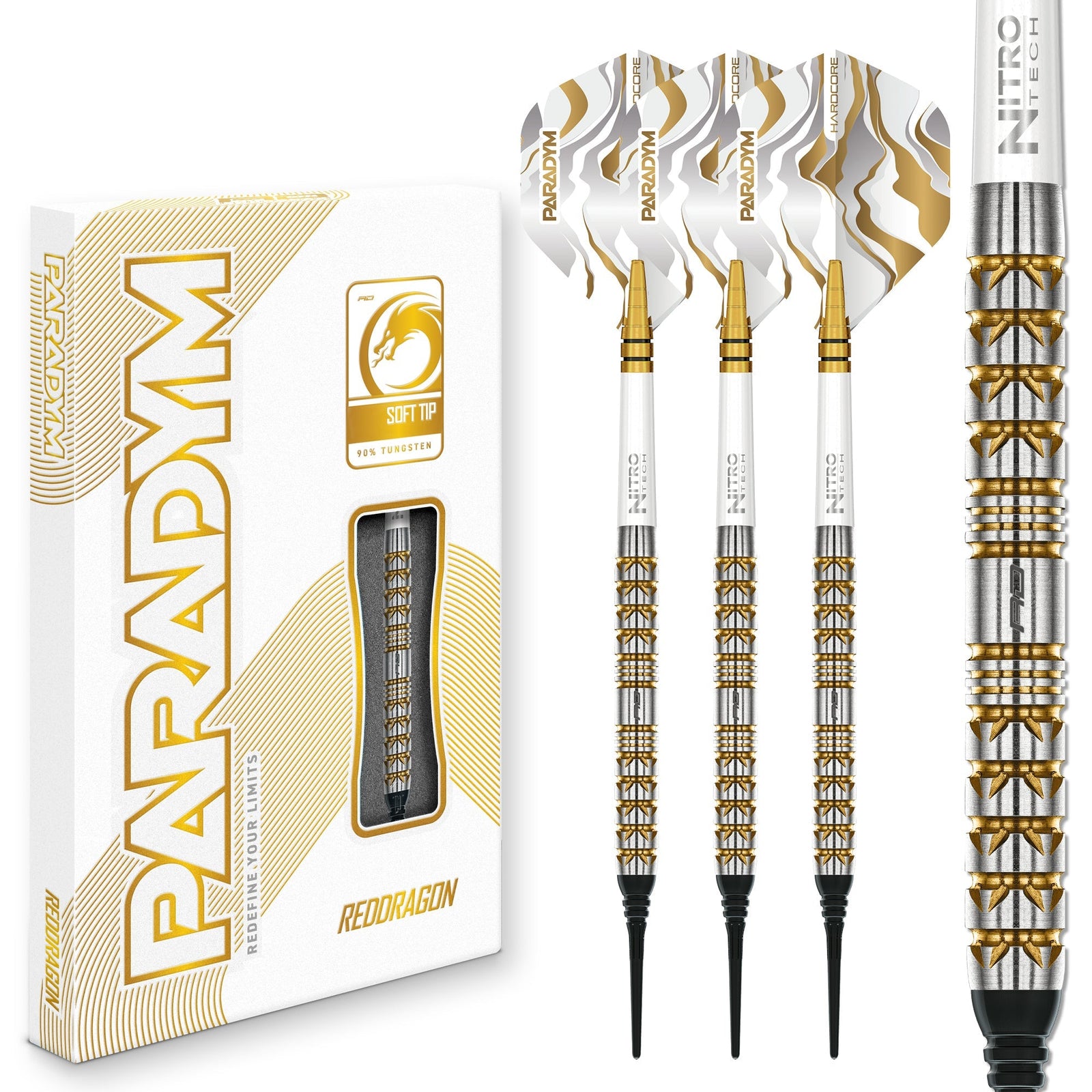 Red Dragon Paradym Soft-Tip-Darts – Gold- und Silberparallel
