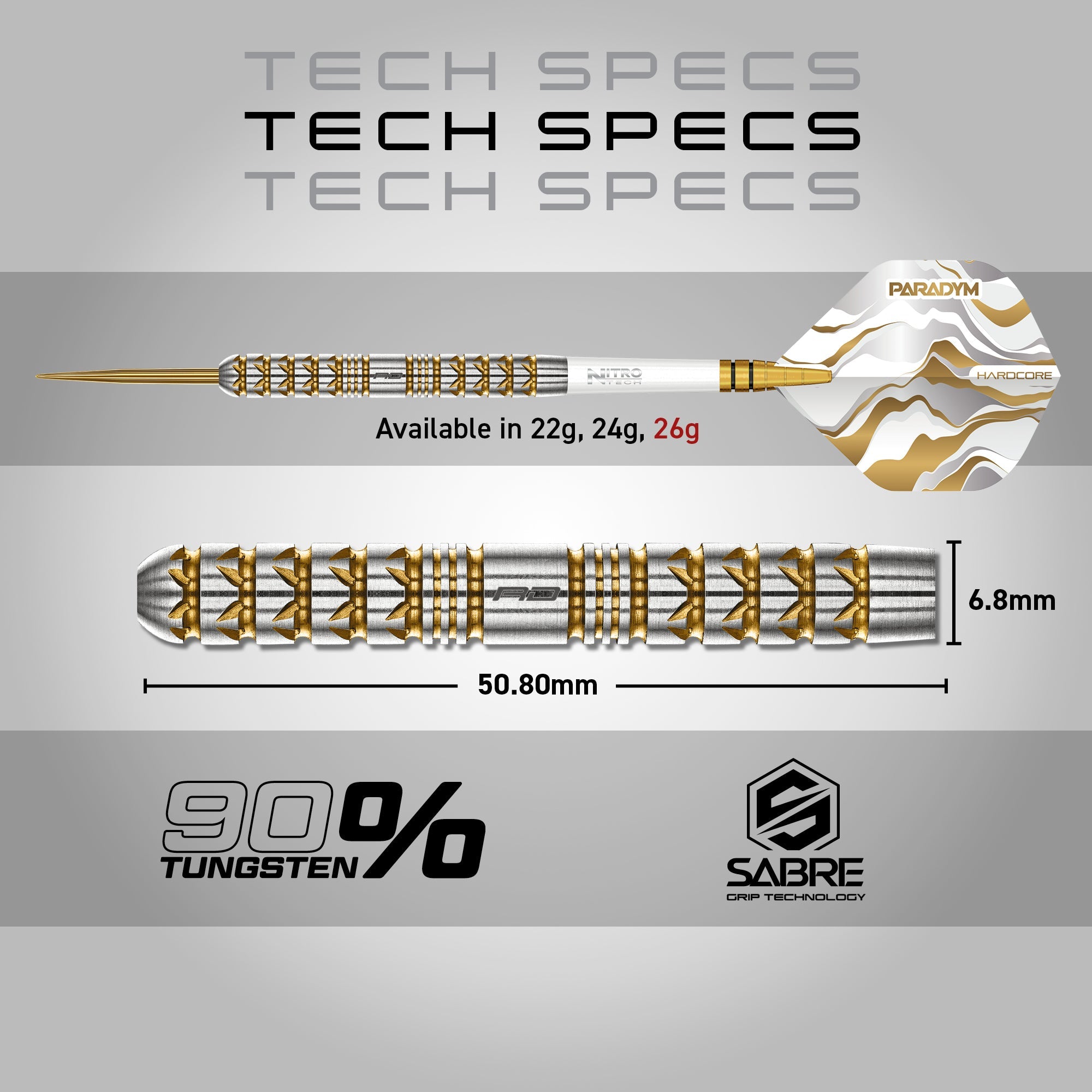 Red Dragon Paradym Darts – Gold- und Silberparallel