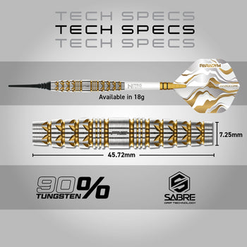 Red Dragon Paradym Softspitze Darts – Gold & Silber Torpedo