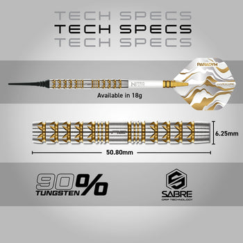 Red Dragon Paradym Soft-Tip-Darts – Gold- und Silberparallel