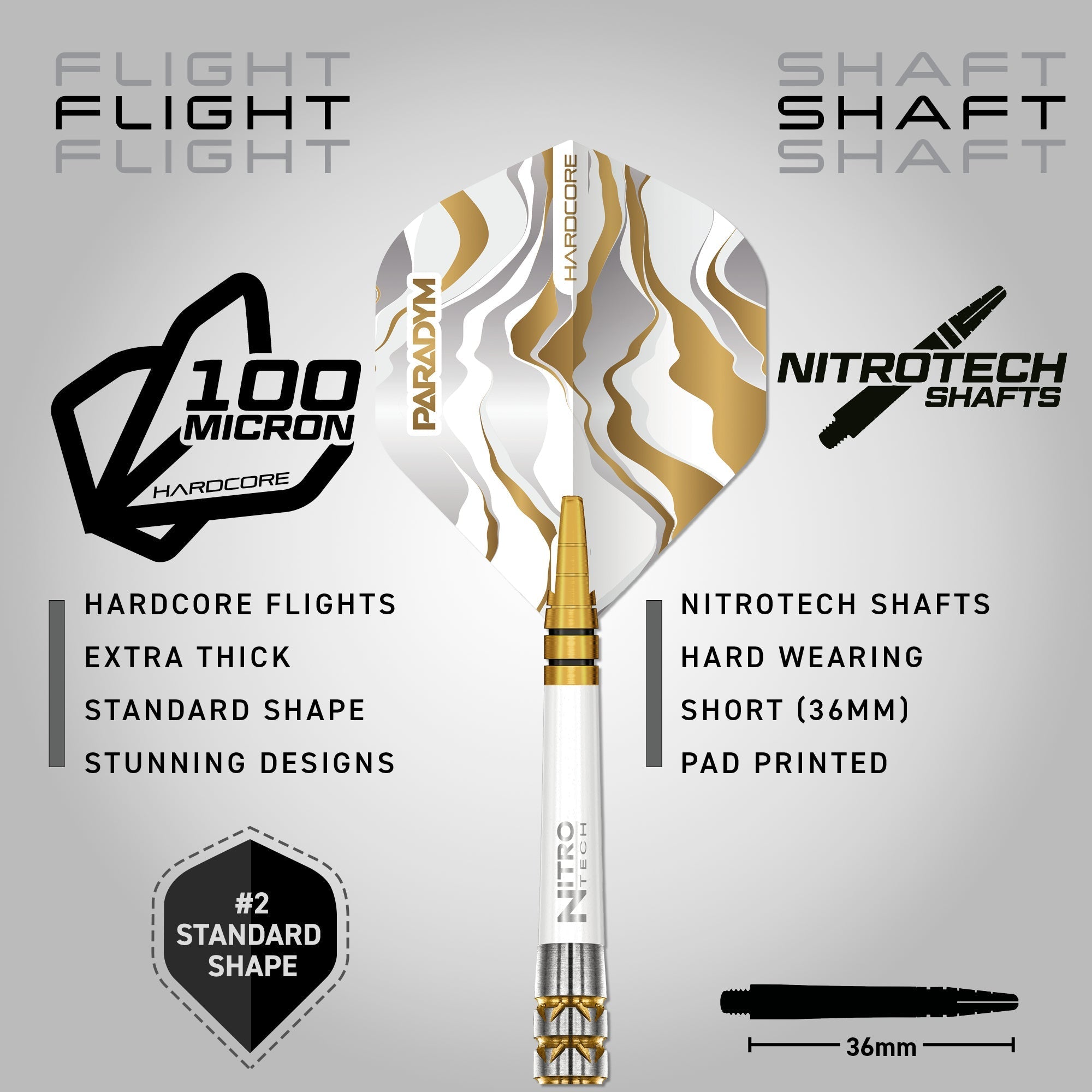 Red Dragon Paradym Soft-Tip-Darts – Gold- und Silberparallel