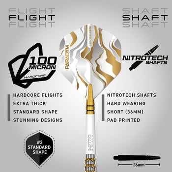 Red Dragon Paradym Softspitze Darts – Gold & Silber Torpedo