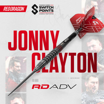 Fléchettes Jonny Clayton RD-ADV 90 % à pointe interchangeable