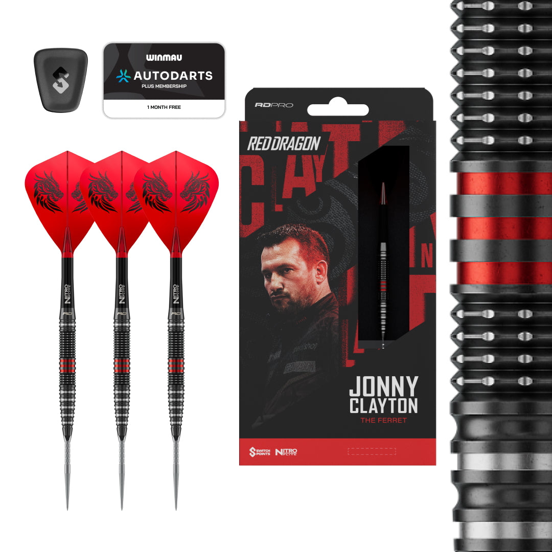 Fléchettes Jonny Clayton RD-PRO à pointe interchangeable, 90 %