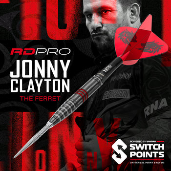 Fléchettes Jonny Clayton RD-PRO à pointe interchangeable, 90 %