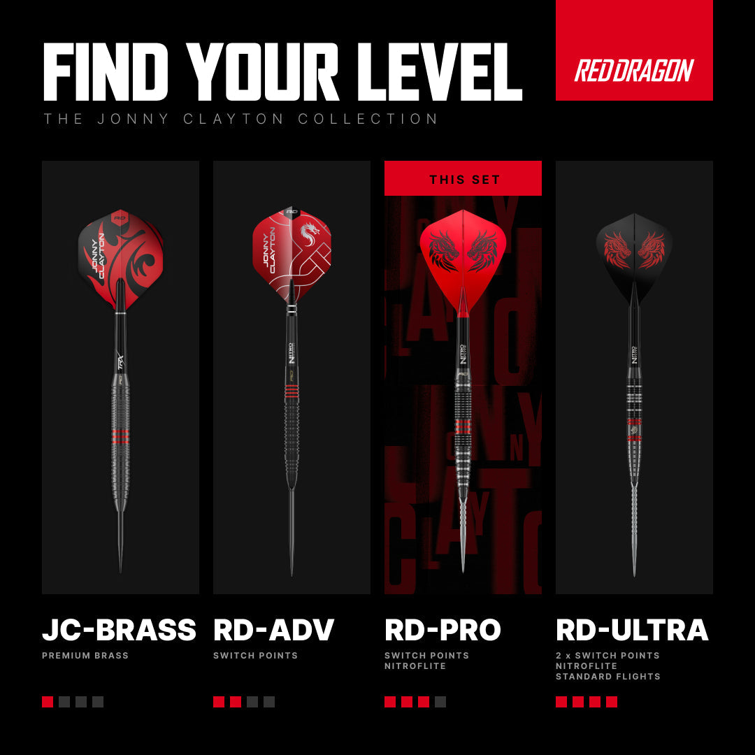Fléchettes Jonny Clayton RD-PRO à pointe interchangeable, 90 %