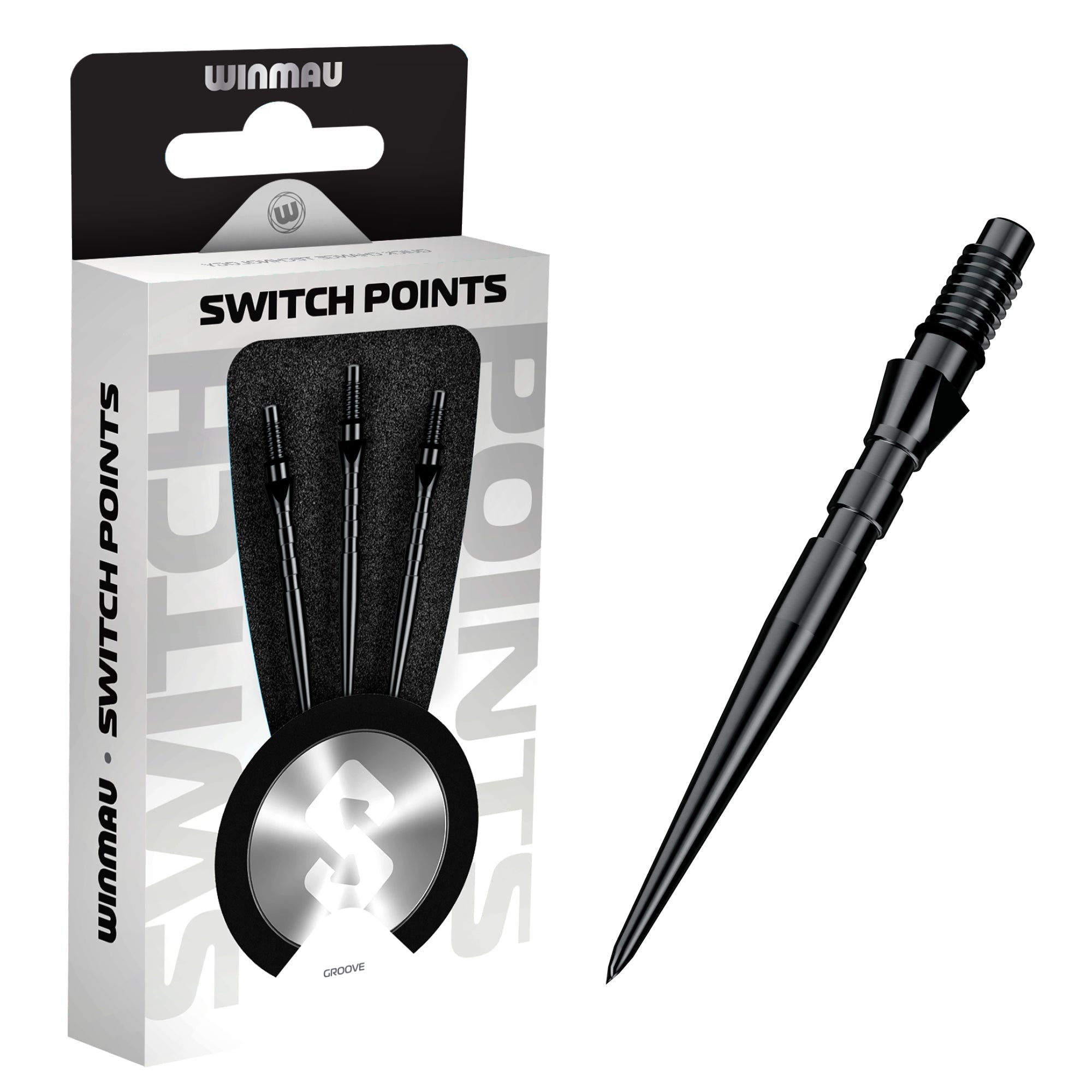 Winmau Switch Points  - Grooved Black