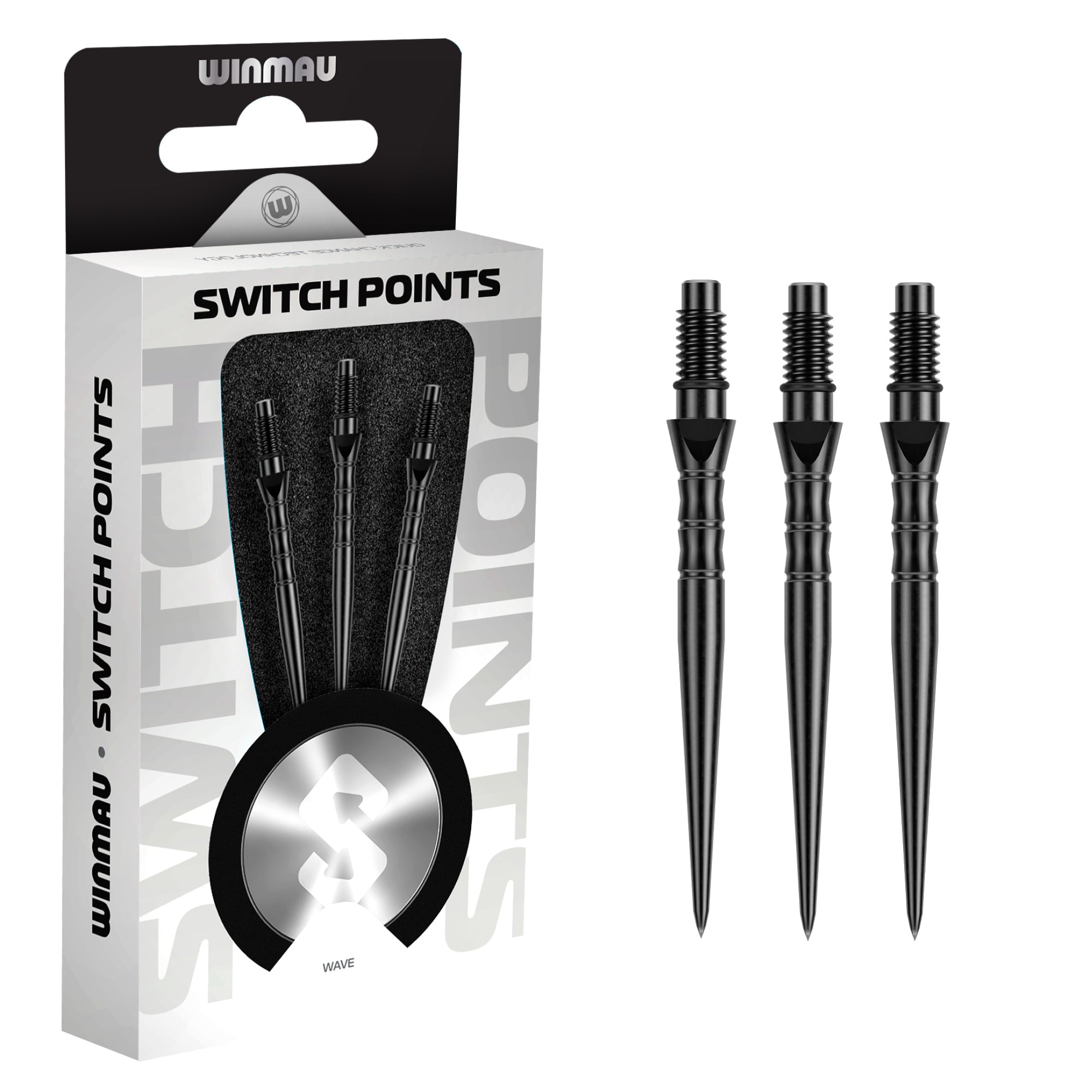 Winmau Switch Points  - Wave Black