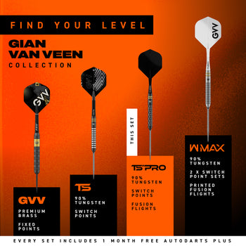 Winmau Gian van Veen TS-PRO 90% Switch Point Darts