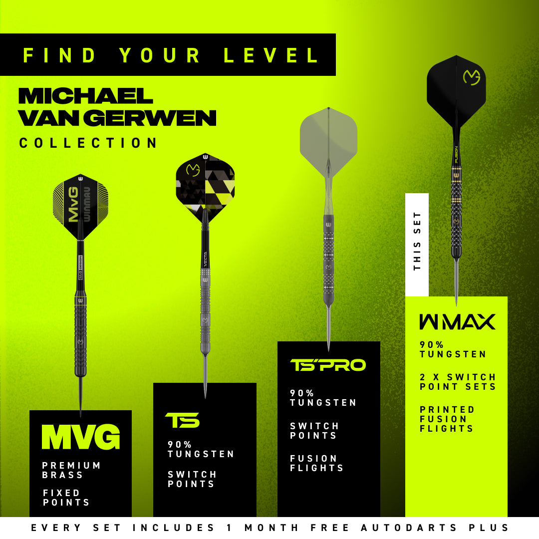 Winmau Michael van Gerwen W-Max 90% Tungsten Steel Tip Darts